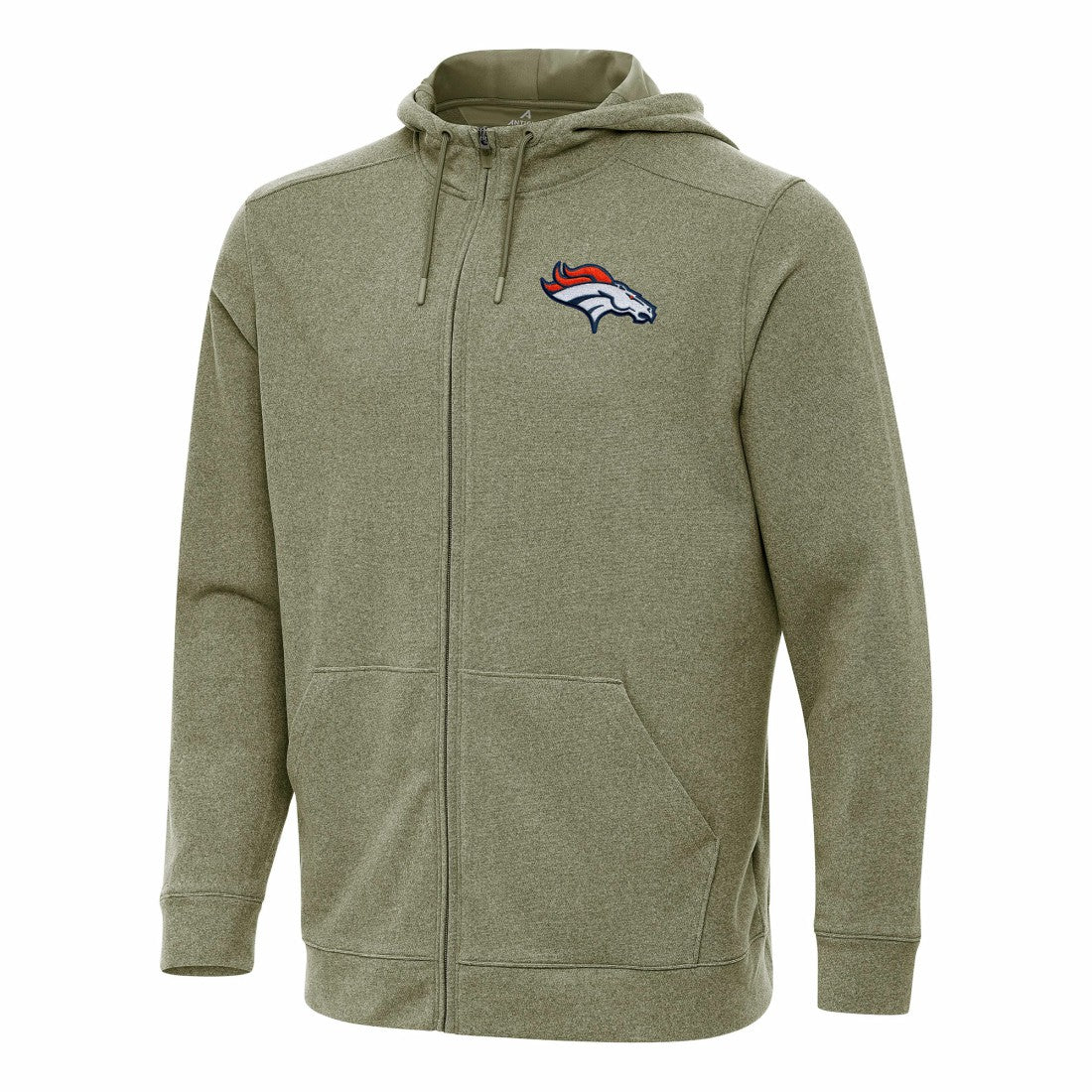 Denver Broncos Antigua Effortless Full-Zip Hoodie Olive - NFL