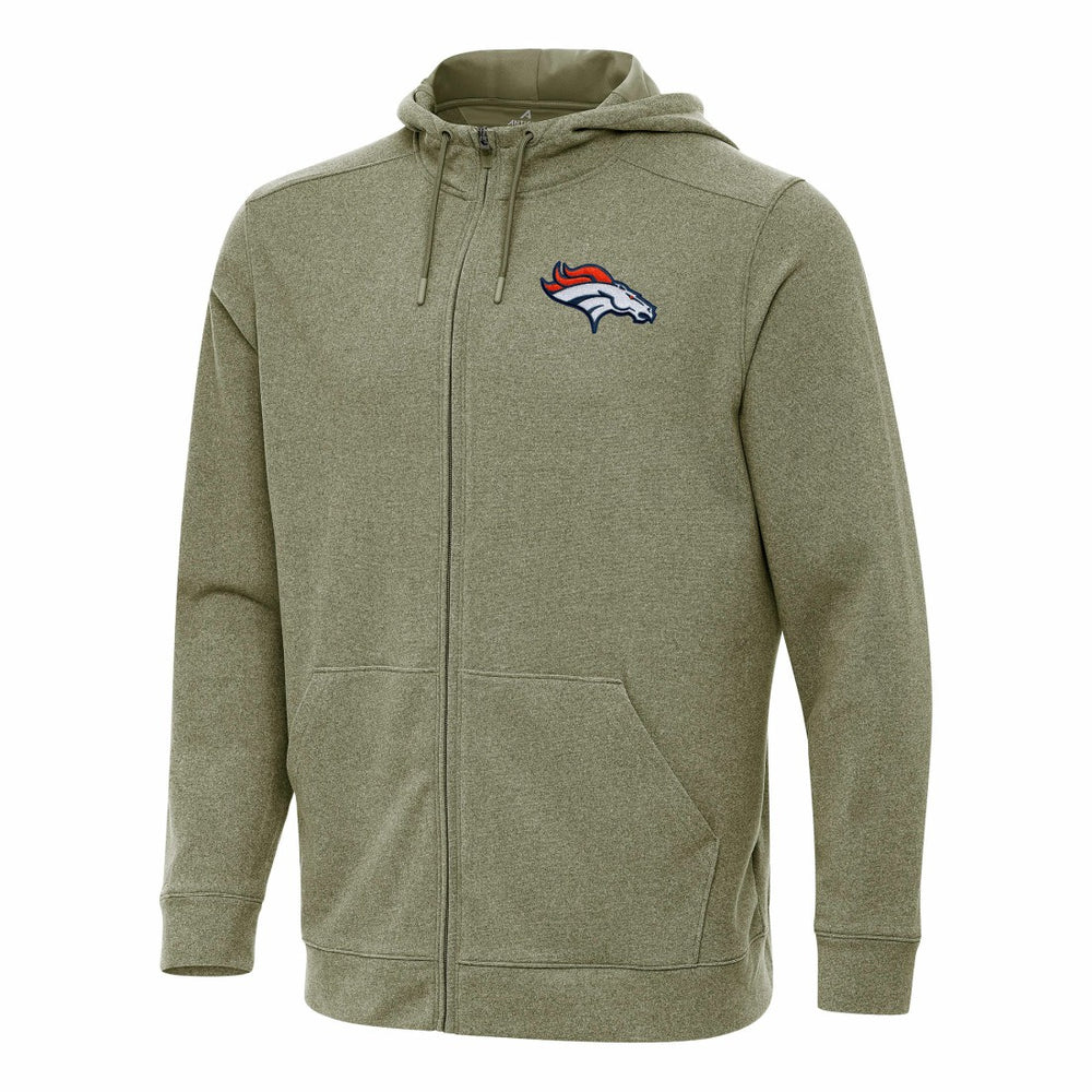 Denver Broncos Antigua Effortless Full-Zip Hoodie Olive - NFL