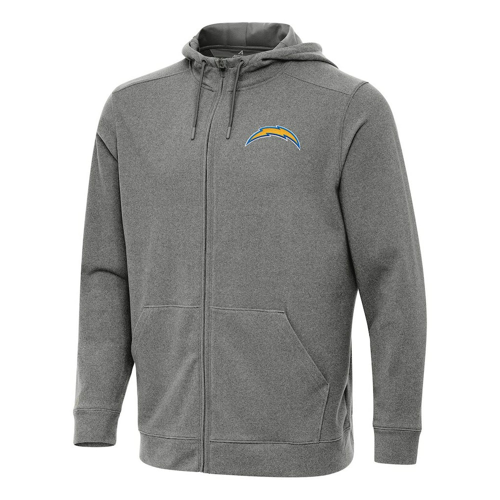 Los Angeles Chargers Antigua Effortless Full-Zip Hoodie Heather Black - NFL