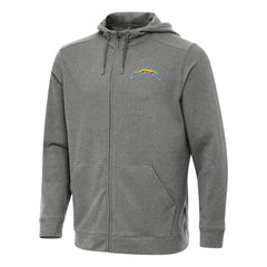 Los Angeles Chargers Antigua Effortless Full-Zip Hoodie Heather Black - NFL