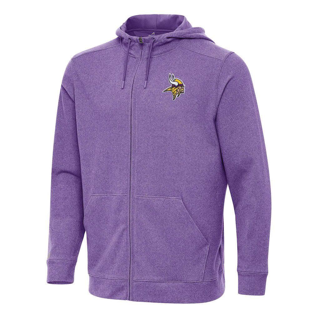 Minnesota Vikings Antigua Effortless Full-Zip Hoodie Heather Purple - NFL