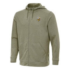 Minnesota Vikings Antigua Effortless Full-Zip Hoodie Olive - NFL