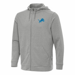 Detroit Lions Antigua Effortless Full-Zip Hoodie Heather Gray - NFL