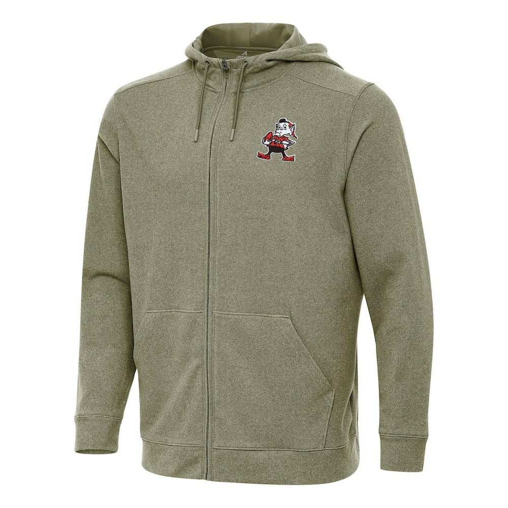 Cleveland Browns Antigua Effortless Full-Zip Hoodie Olive - NFL