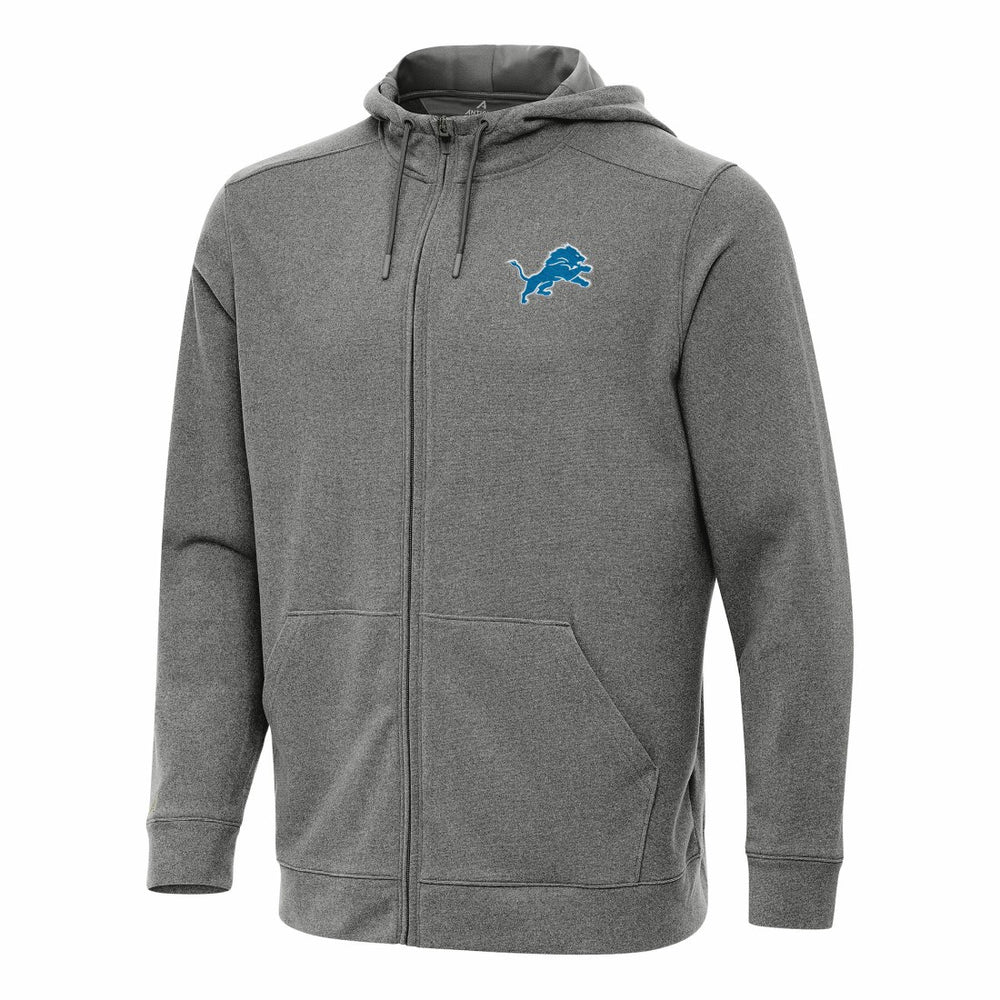 Detroit Lions Antigua Effortless Full-Zip Hoodie Heather Black - NFL