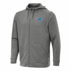 Detroit Lions Antigua Effortless Full-Zip Hoodie Heather Black - NFL