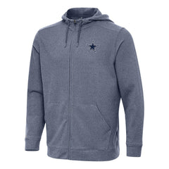 Dallas Cowboys Antigua Effortless Full-Zip Hoodie Heather Navy - NFL