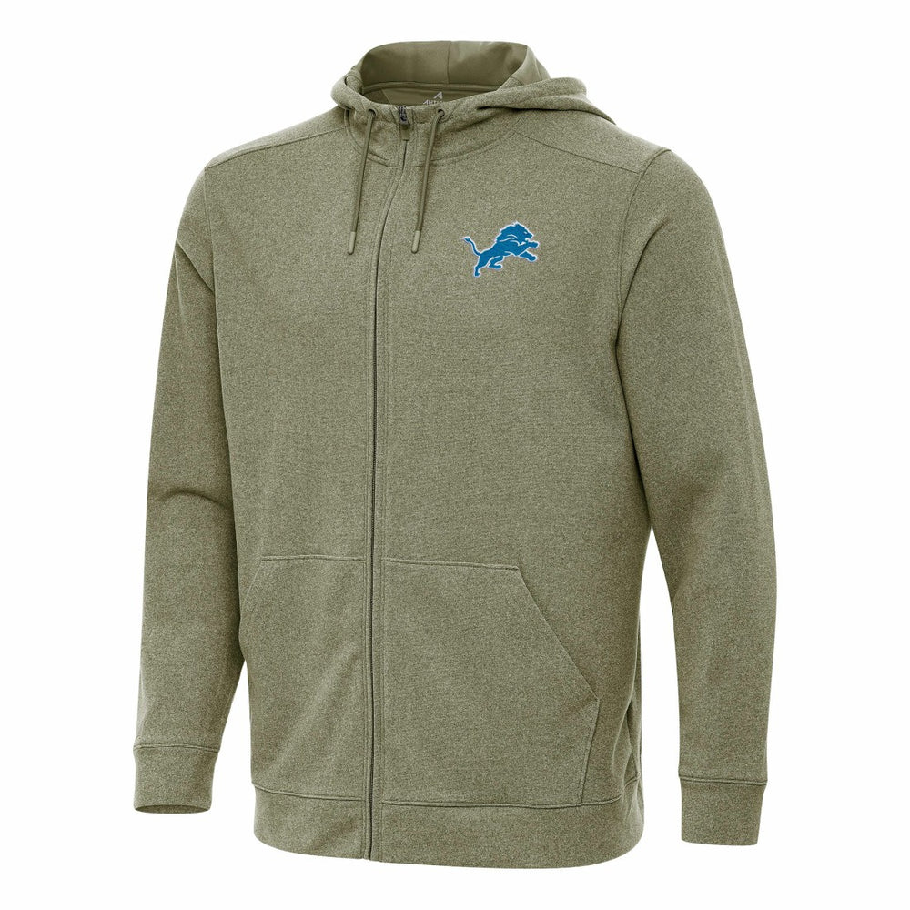 Detroit Lions Antigua Effortless Full-Zip Hoodie Olive - NFL