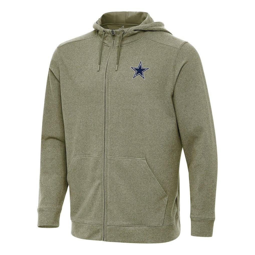 Dallas Cowboys Antigua Effortless Full-Zip Hoodie Olive - NFL