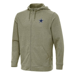 Dallas Cowboys Antigua Effortless Full-Zip Hoodie Olive - NFL