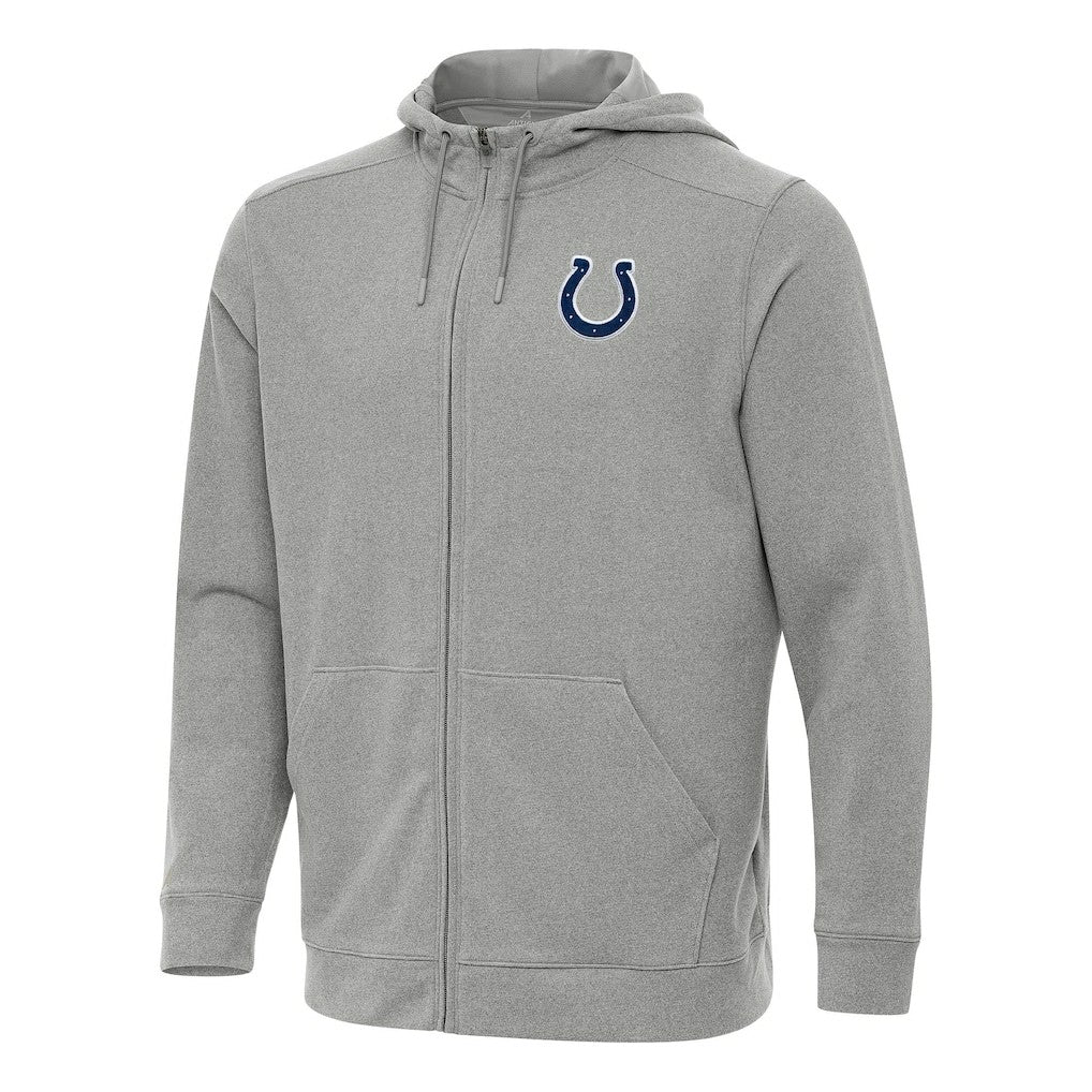 Indianapolis Colts Antigua Effortless Full-Zip Hoodie Heather Gray - NFL