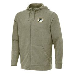 Green Bay Packers Antigua Effortless Full-Zip Hoodie Olive - NFL