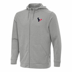 Houston Texans Antigua Effortless Full-Zip Hoodie Heather Gray - NFL