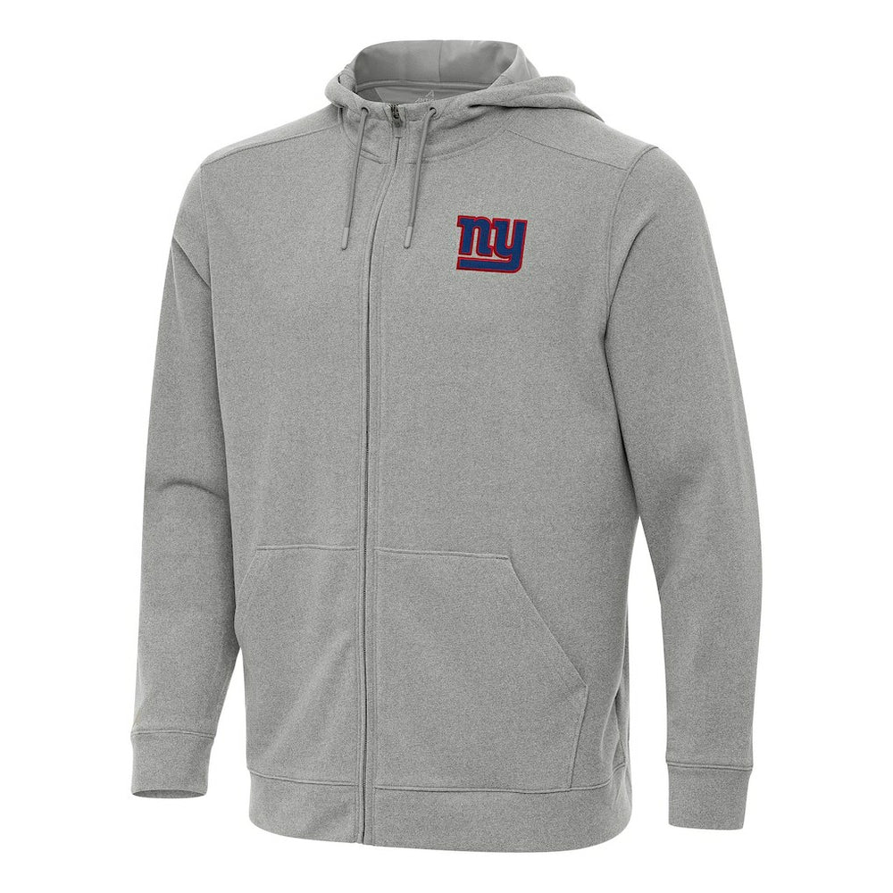 New York Giants Antigua Effortless Full-Zip Hoodie Heather Gray - NFL