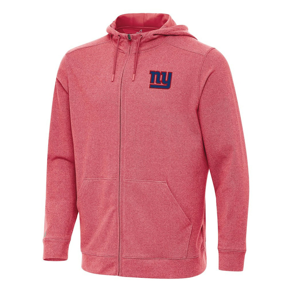 New York Giants Antigua Effortless Full-Zip Hoodie Heather Red - NFL