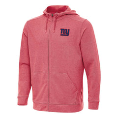 New York Giants Antigua Effortless Full-Zip Hoodie Heather Red - NFL