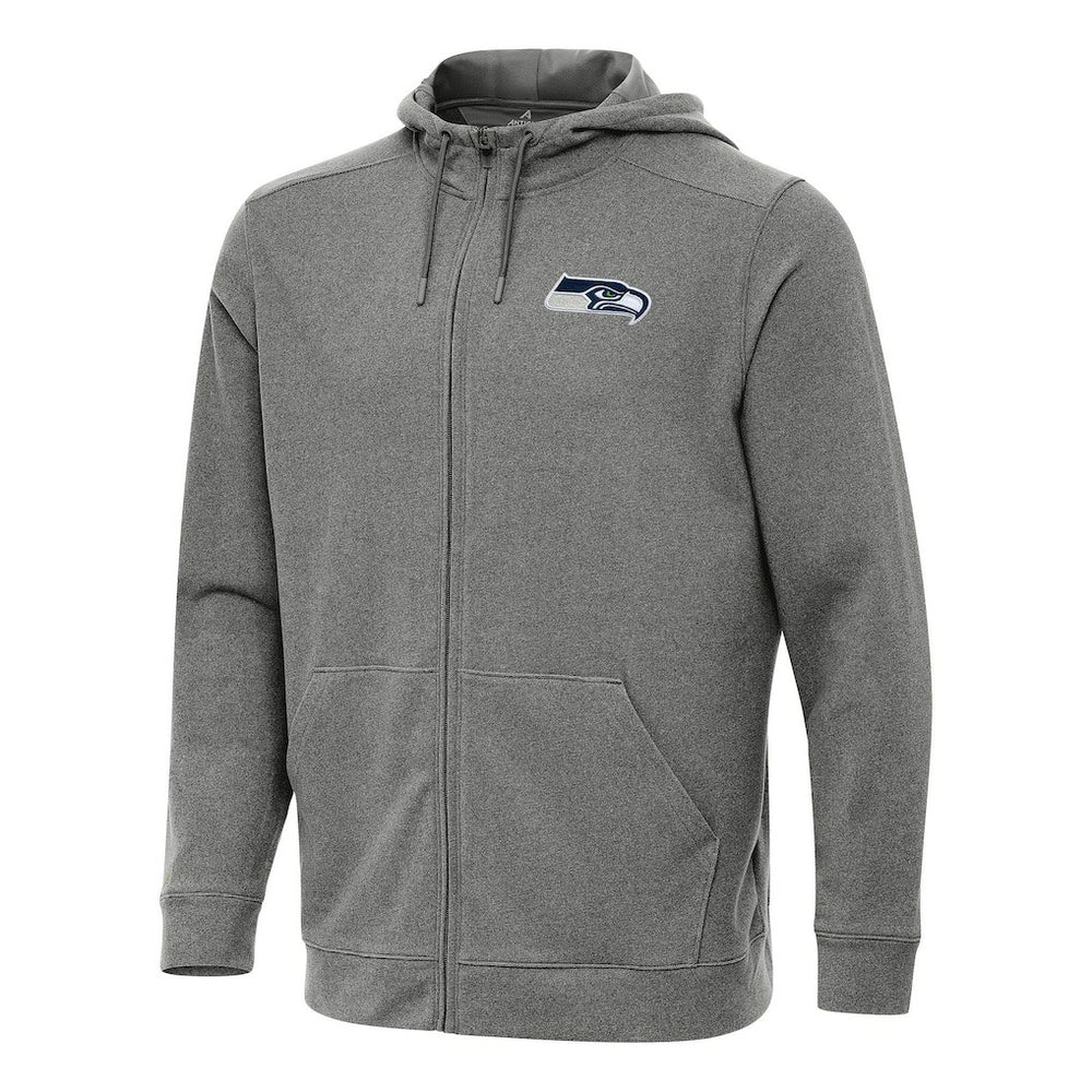 Seattle Seahawks Antigua Effortless Full-Zip Hoodie Heather Black - NFL