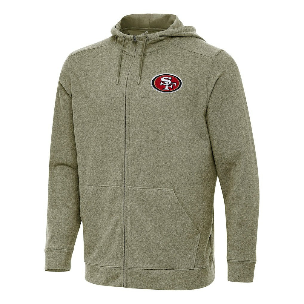 San Francisco 49ers Antigua Effortless Full-Zip Hoodie Olive - NFL