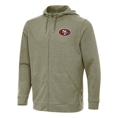 San Francisco 49ers Antigua Effortless Full-Zip Hoodie Olive - NFL
