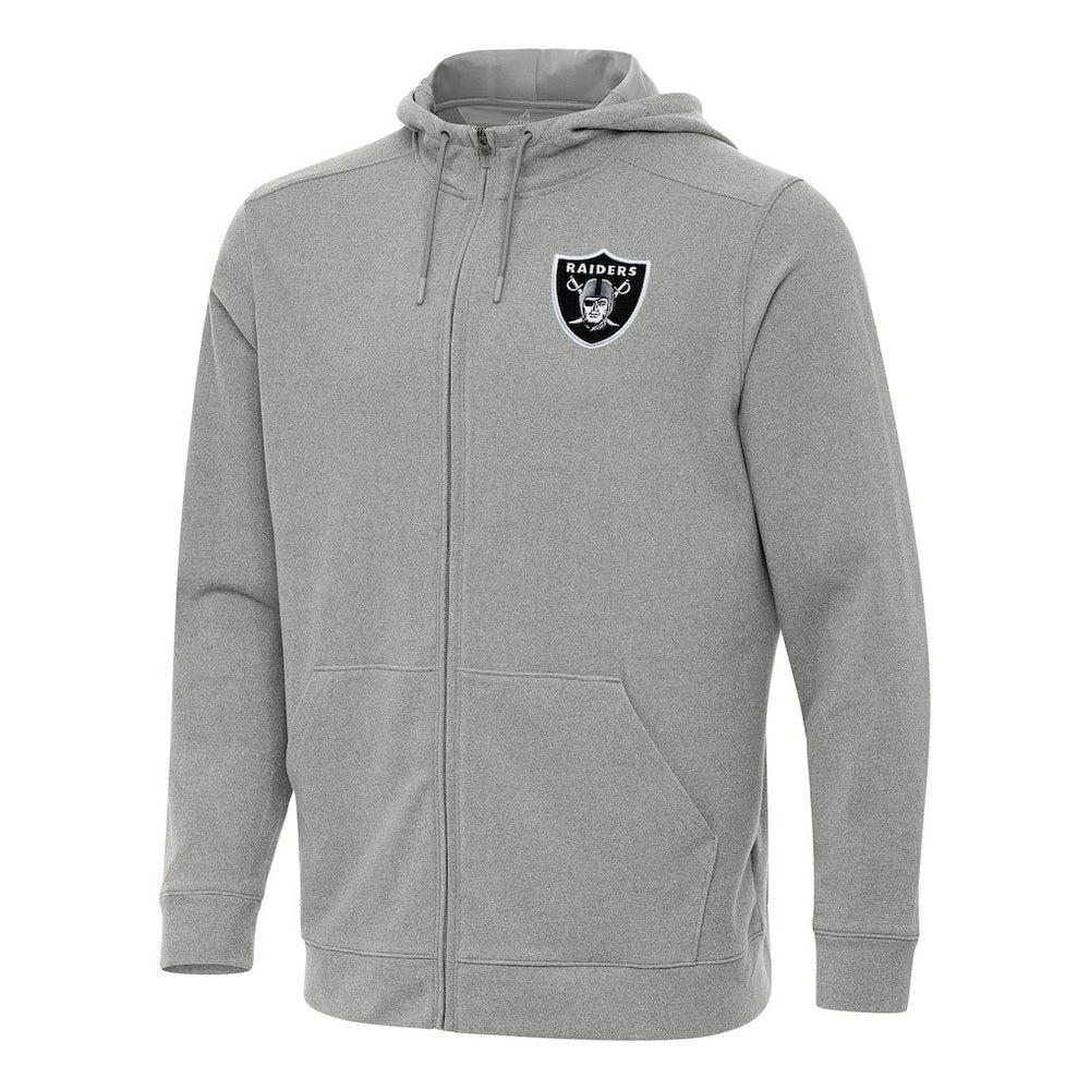 Las Vegas Raiders Antigua Effortless Full-Zip Hoodie Heather Gray - NFL