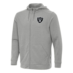 Las Vegas Raiders Antigua Effortless Full-Zip Hoodie Heather Gray - NFL