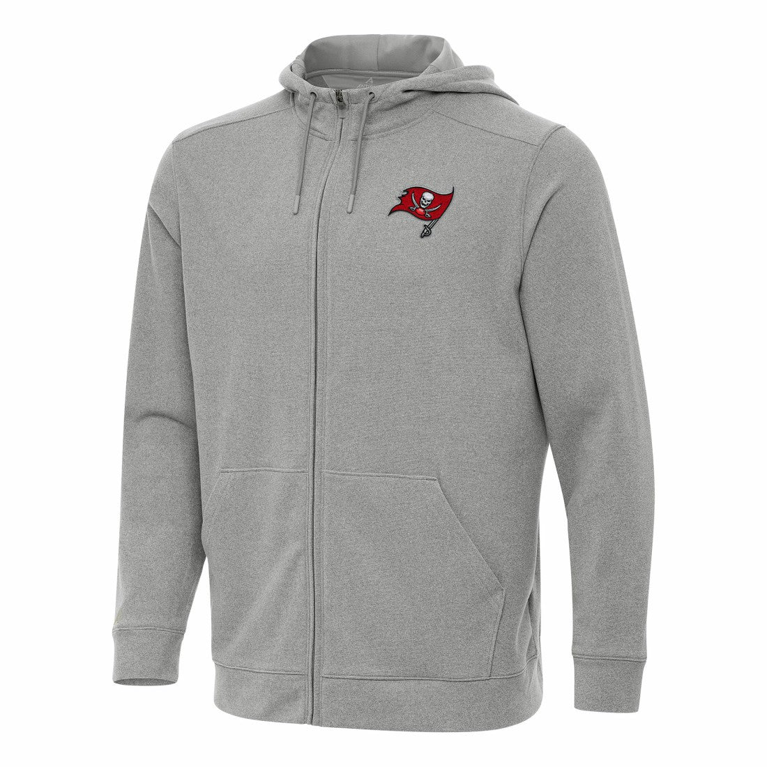 Tampa Bay Buccaneers Antigua Effortless Full-Zip Hoodie Heather Gray - NFL