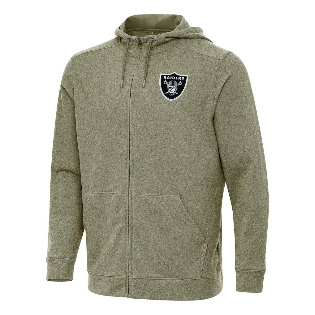 Las Vegas Raiders Antigua Effortless Full-Zip Hoodie Olive - NFL