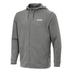 New York Jets Antigua Effortless Full-Zip Hoodie Heather Black - NFL