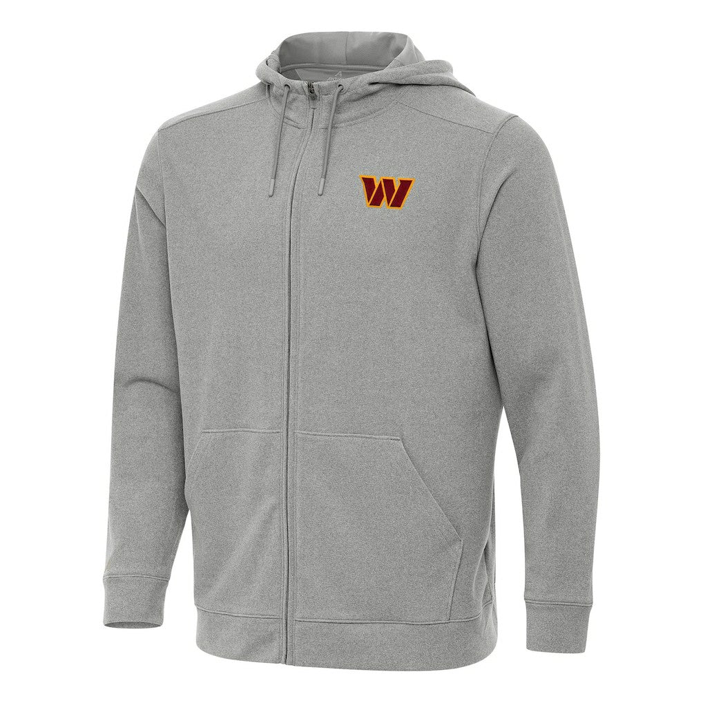 Washington Commanders Antigua Effortless Full-Zip Hoodie Heather Gray - NFL