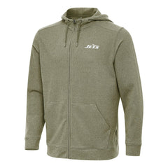 New York Jets Antigua Effortless Full-Zip Hoodie Olive - NFL