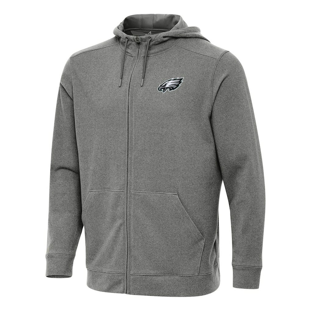 Philadelphia Eagles Antigua Effortless Full-Zip Hoodie Heather Black - NFL