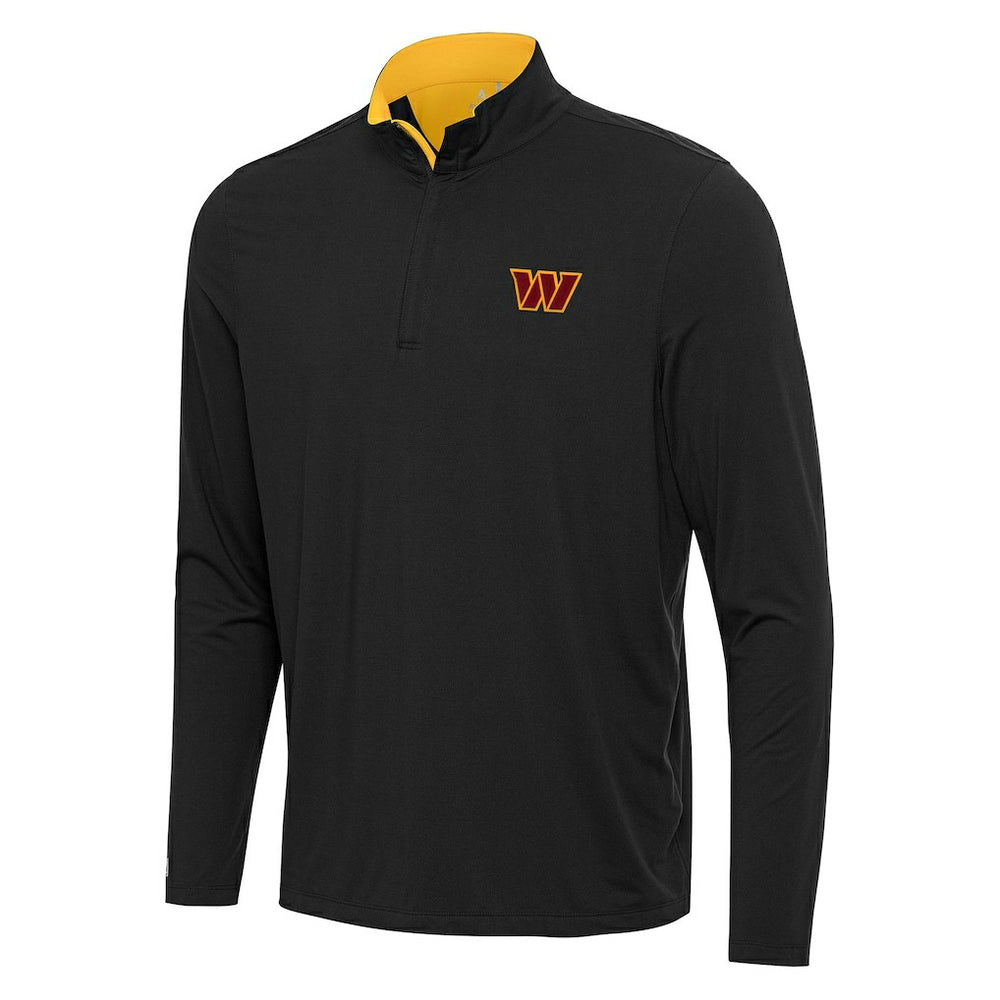 Washington Commanders Antigua Content Quarter-Zip Pullover Top Black/Gold - NFL