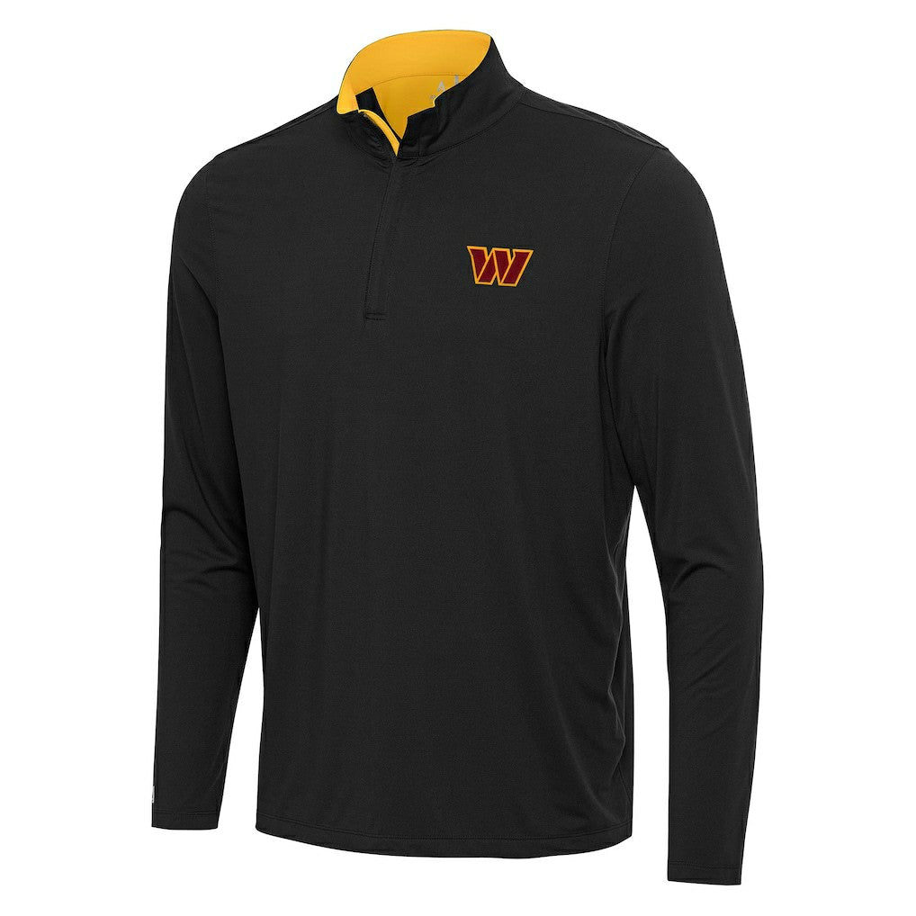 Washington Commanders Antigua Content Quarter-Zip Pullover Top Black/Gold - NFL