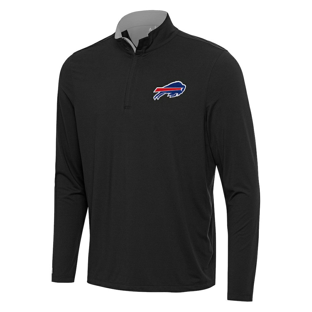 Buffalo Bills Antigua Content Quarter-Zip Pullover Top Black/Gray - NFL