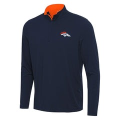 Denver Broncos Antigua Content Quarter-Zip Pullover Top Navy/Orange - NFL