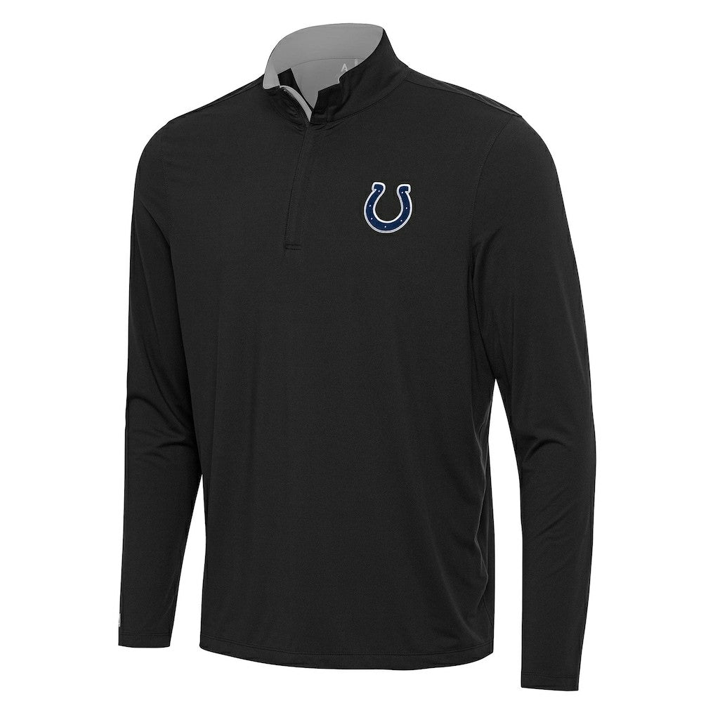 Indianapolis Colts Antigua Content Quarter-Zip Pullover Top Black/Gray - NFL