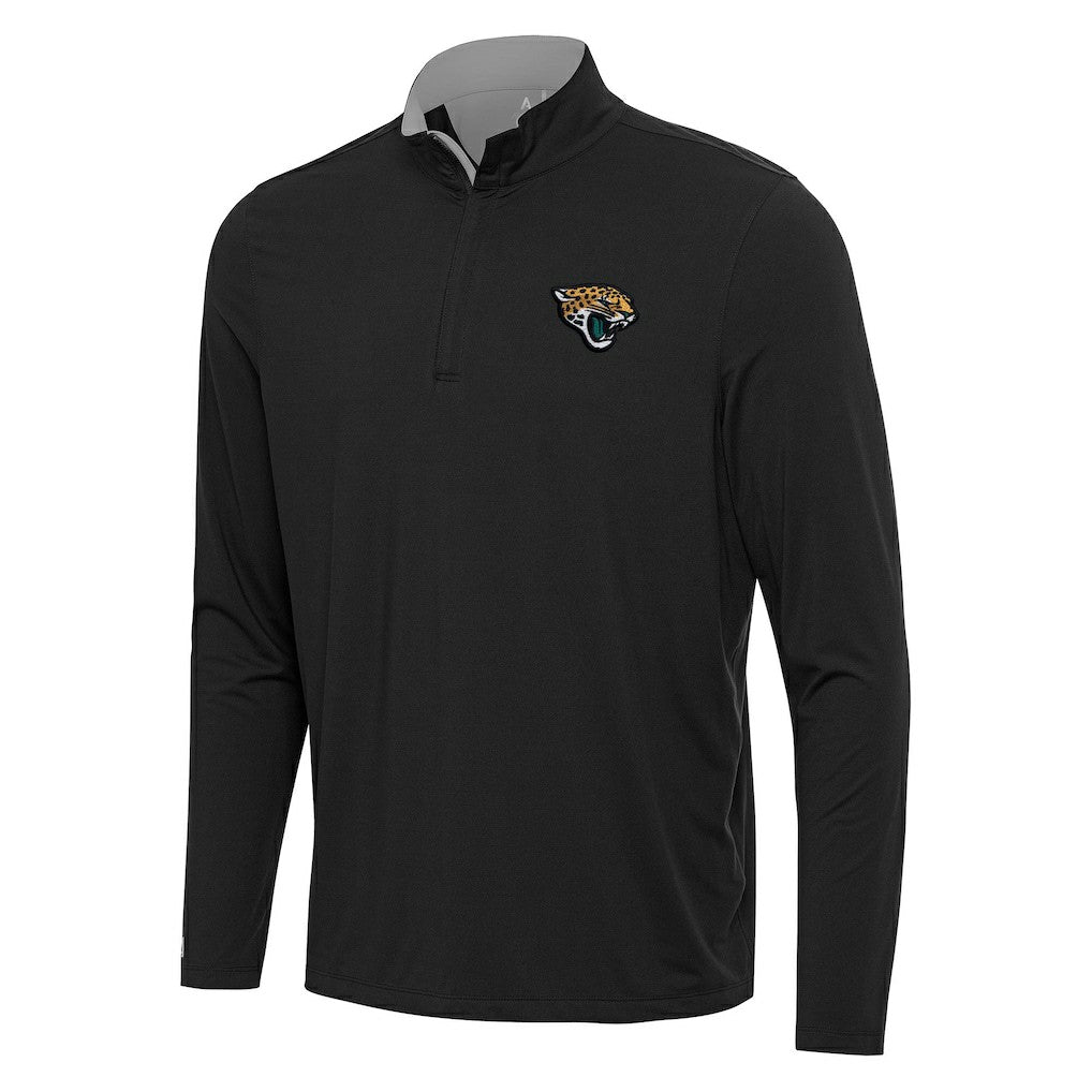 Jacksonville Jaguars Antigua Content Quarter-Zip Pullover Top Black/Gray - NFL
