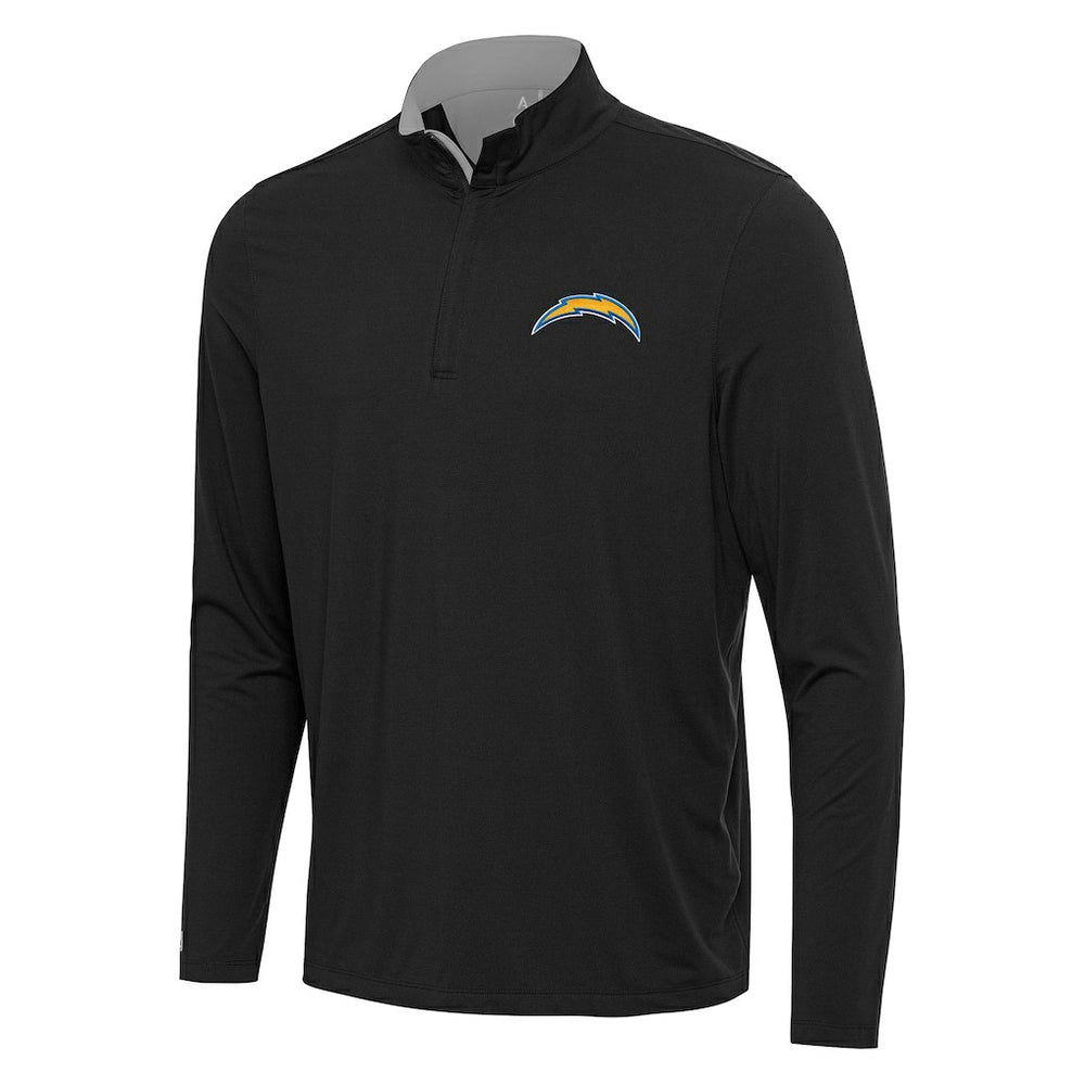 Los Angeles Chargers Antigua Content Quarter-Zip Pullover Top Black/Gray - NFL