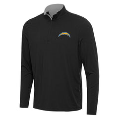 Los Angeles Chargers Antigua Content Quarter-Zip Pullover Top Black/Gray - NFL