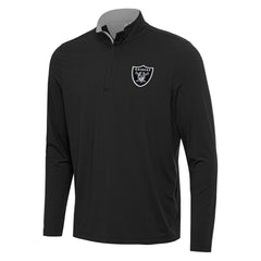 Las Vegas Raiders Antigua Content Quarter-Zip Pullover Top Black/Gray - NFL
