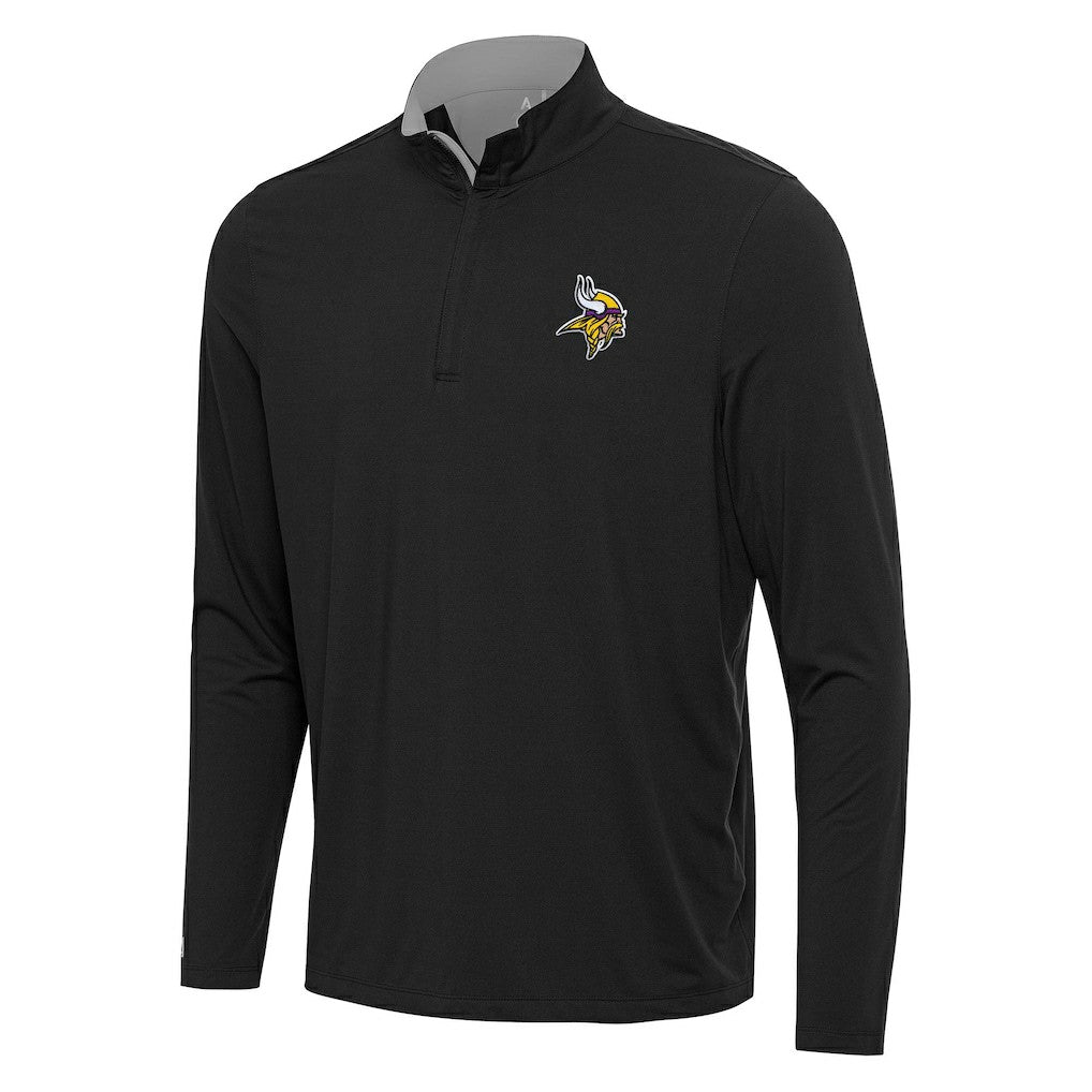 Minnesota Vikings Antigua Content Quarter-Zip Pullover Top Black/Gray - NFL