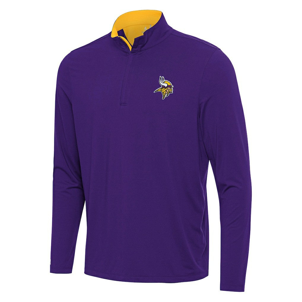 Minnesota Vikings Antigua Content Quarter-Zip Pullover Top Purple/Gold - NFL