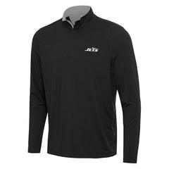 New York Jets Antigua Content Quarter-Zip Pullover Top Black/Gray - NFL