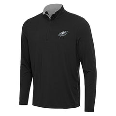 Philadelphia Eagles Antigua Content Quarter-Zip Pullover Top Black/Gray - NFL