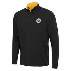 Pittsburgh Steelers Antigua Content Quarter-Zip Pullover Top Black/Gold - NFL
