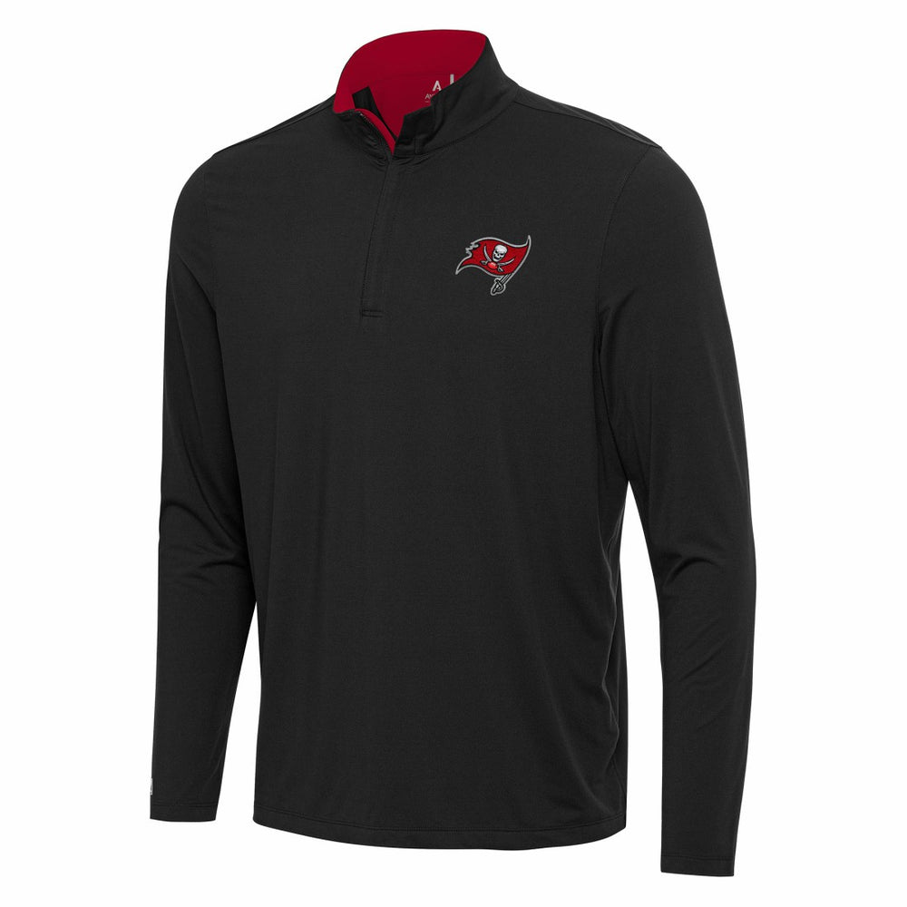 Tampa Bay Buccaneers Antigua Content Quarter-Zip Pullover Top Black/Red - NFL