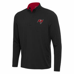 Tampa Bay Buccaneers Antigua Content Quarter-Zip Pullover Top Black/Red - NFL