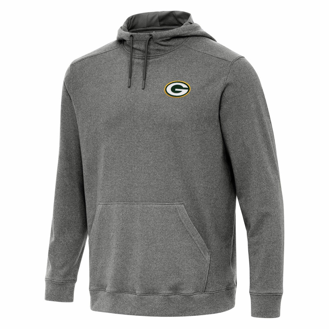 Green Bay Packers Antigua Cloud Pullover Hoodie Heather Black - NFL
