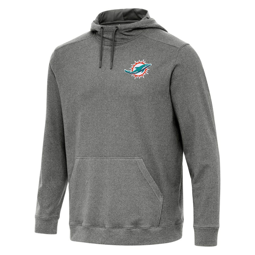 Miami Dolphins Antigua Cloud Pullover Hoodie Heather Black - NFL