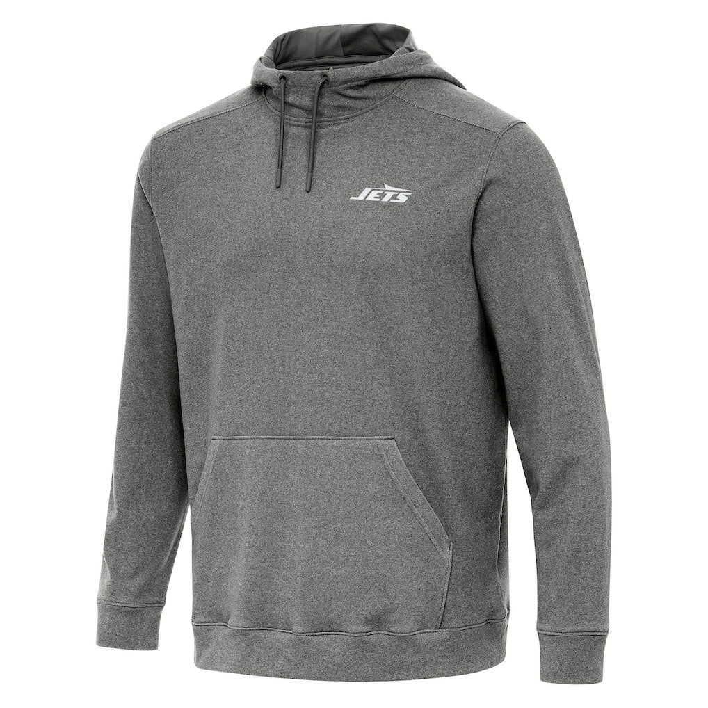New York Jets Antigua Cloud Pullover Hoodie Heather Black - NFL
